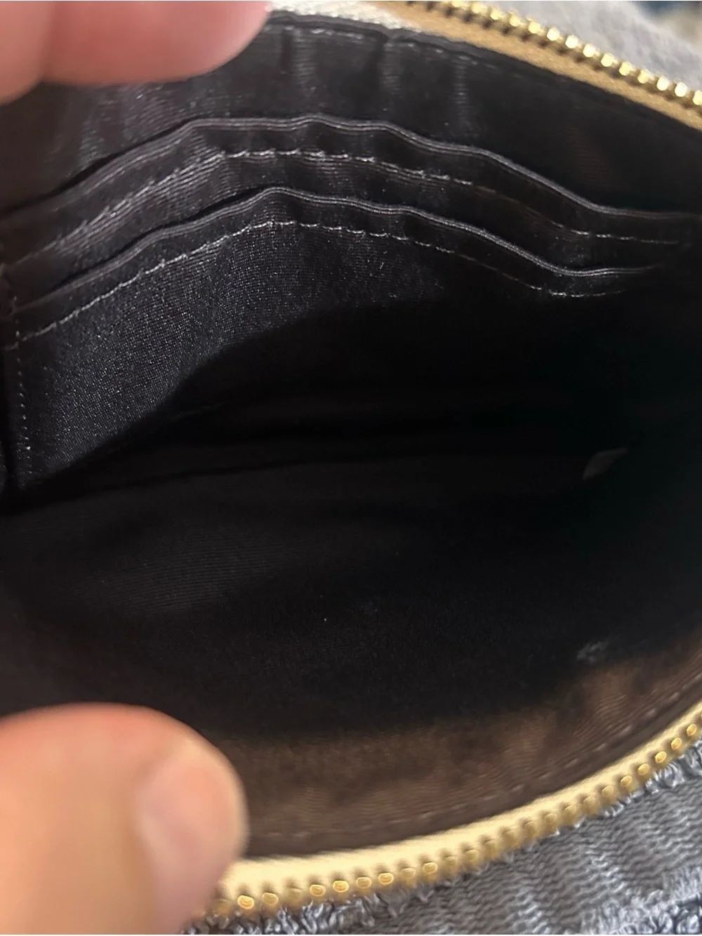 Coach Ivory Leather Wristlet with Gold Logo Accent